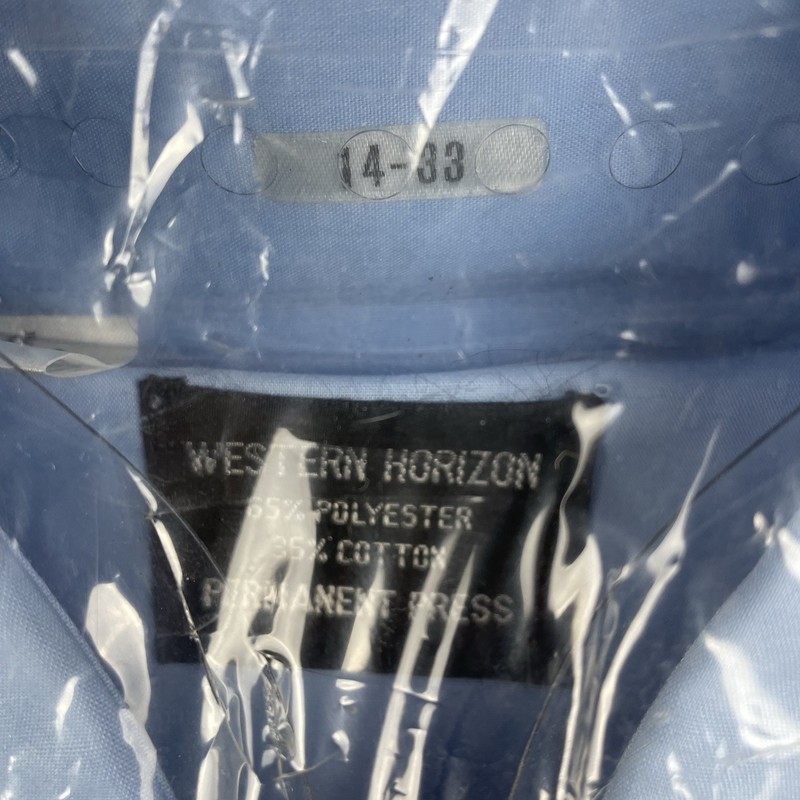 NEW NOS Vintage Western Horizon Pearl Snap Shirt Men’s 14x33 Blue Long Sleeve gallery