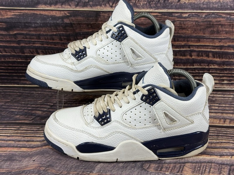Air Jordan 4 Retro LS Columbia 2015 314254 107 White/Midnight Navy Size 6.5