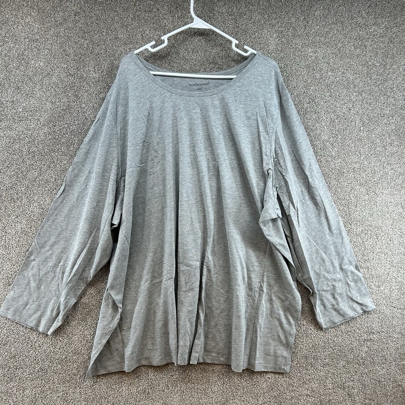 NWOT Woman Within Women’s Pullover Top Size 5X Gray Long Sleeve