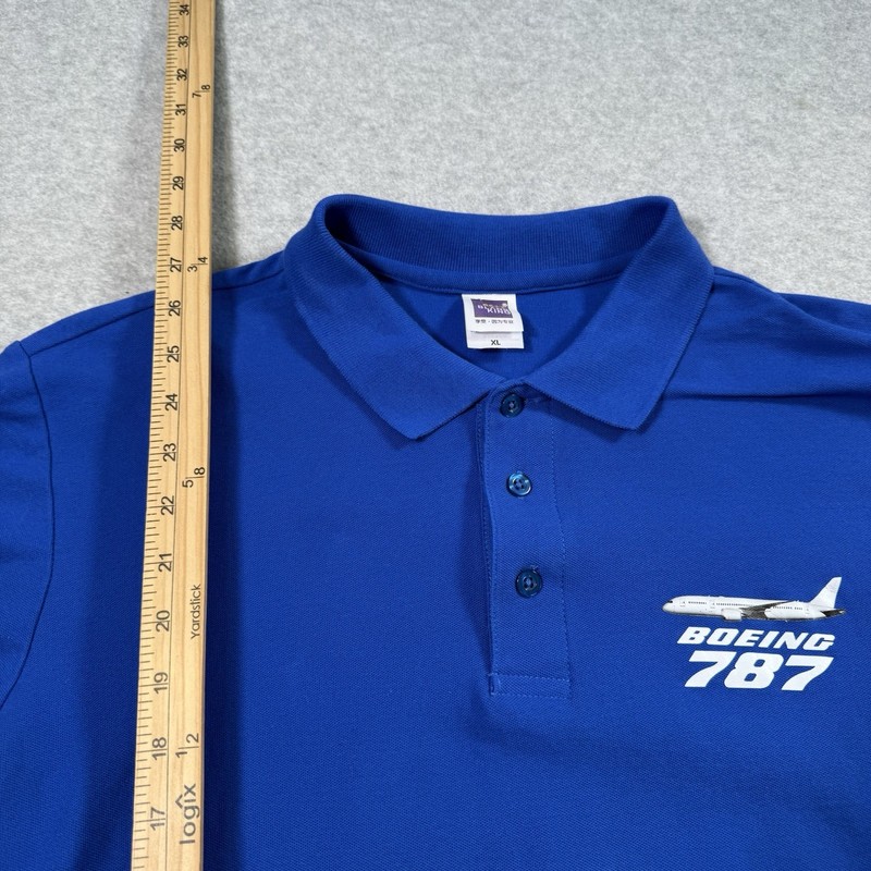 Boeing 787 Logo Polo Shirt by Blank King Sz XL (Runs Small) Blue Aviation gallery
