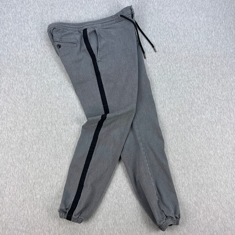 Todd Snyder Jogger Sweatpants Mens S Heather Gray Black Side-Stripe Tapered