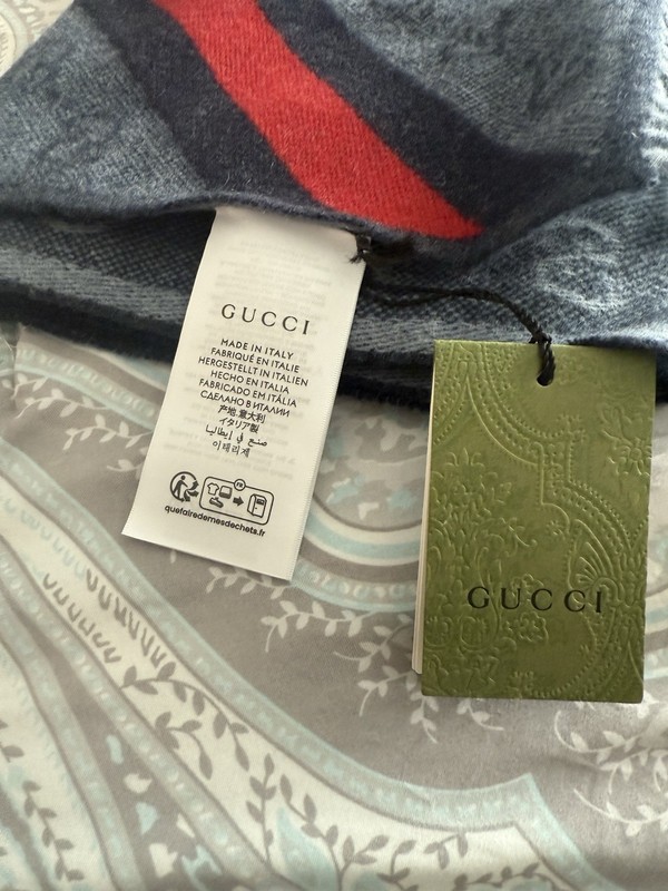 Gucci New Nikky Wool Scarf GG Midnight Blue - Style: 570603 3G200 4068 gallery
