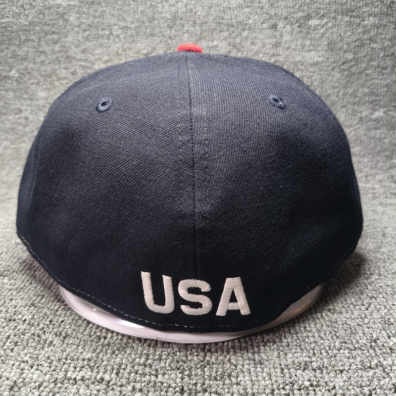 New Era USA 59FIFTY Fitted Flat Brim Red White Blue Hat 7 1 2 gallery
