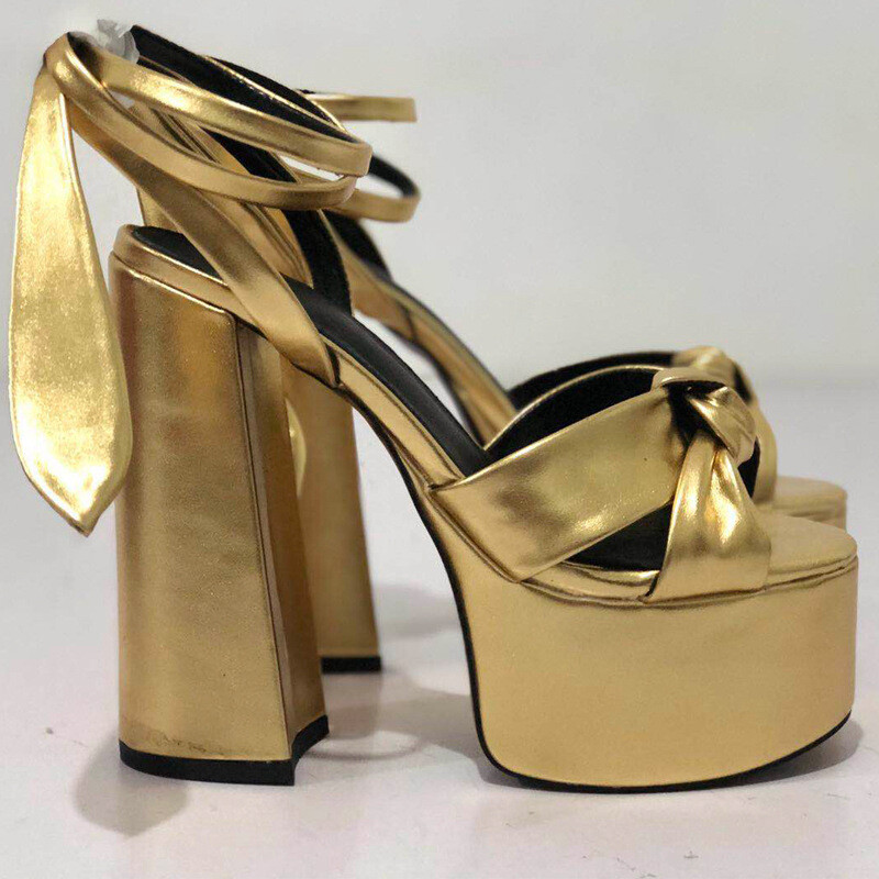 Runway Super High Block Heel Womens Slingback Peep Toe Platform Sandals Sz 35-46