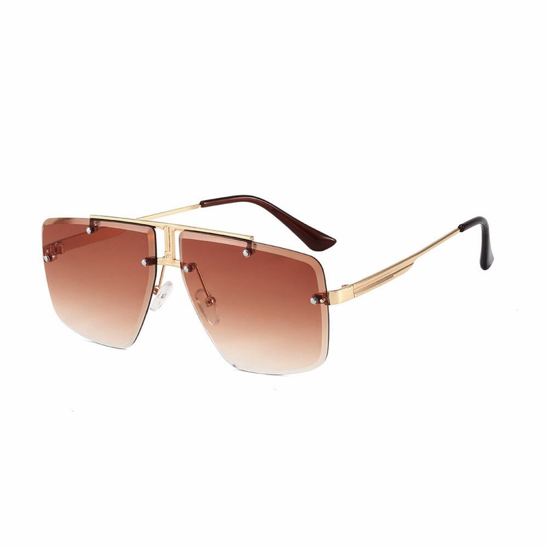 Fashion Square Pilot Sunglasses Designer Mens Driving Outdoor Rimless Glasses gallery