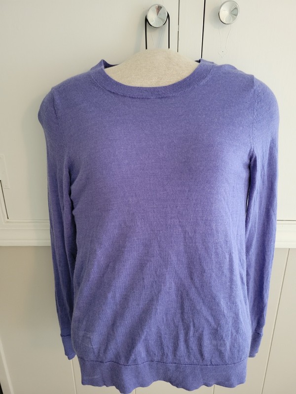 Banana Republic 100% Merino Wool Purple Crewneck Long Sleeve Sweater S gallery