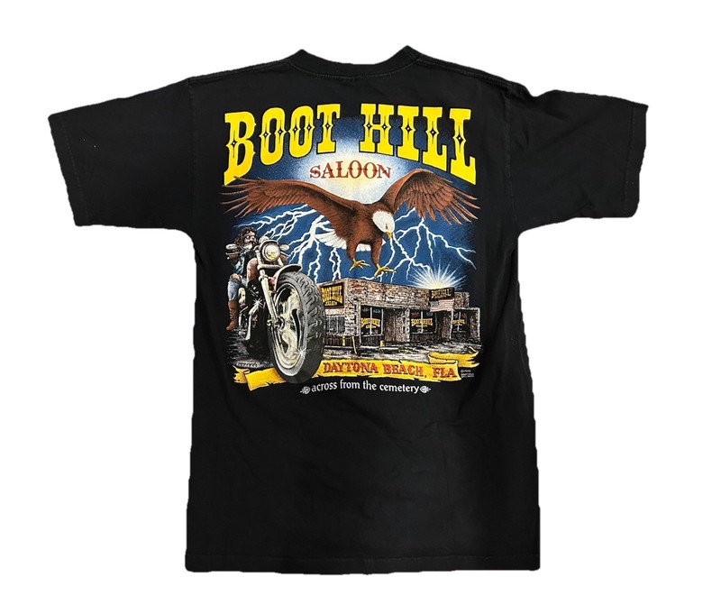 Vintage 1995 Boot Hill Saloon T Shirt Medium Murina Made in USA Daytona Beach FL