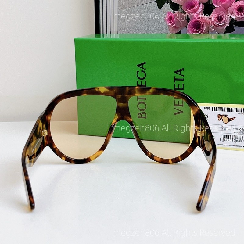Bottega Veneta BV1345S Sunglasses Women Oversized Amber Tortoiseshell Authentic gallery