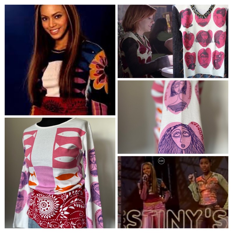 Custo Barcelona Rare 90s Archive Print Tee ASO Beyoncé Buffy Willow Pink M | TAD