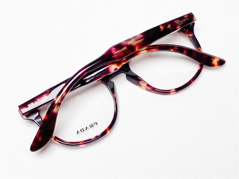 NEW Prada VPR13S UBO-1O1 Women's Eyeglasses Frames Brown/Violet Havana 48/18~140 gallery