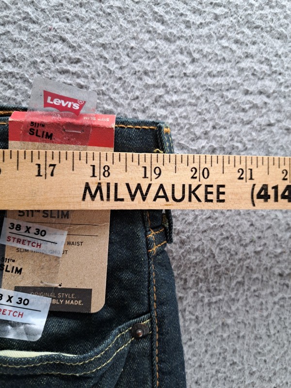 Levis 511 Slim Fit Jeans Mens 38x30 Blue Dark Wash Rinsed Playa Stretch NEW NWT gallery
