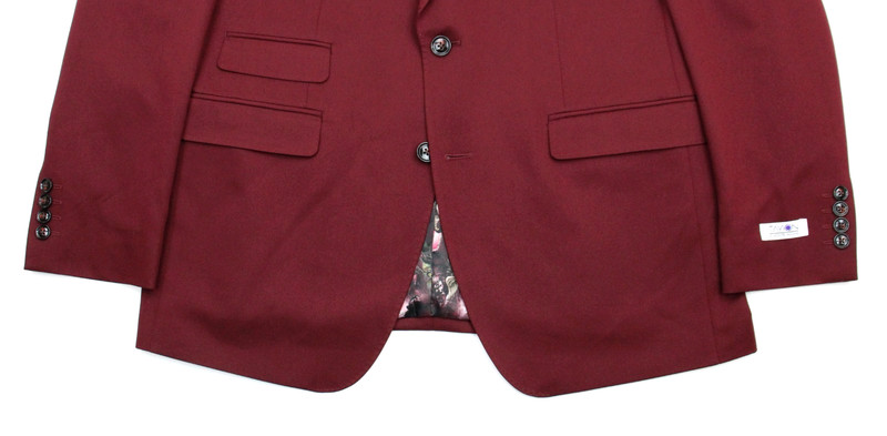 Tayion Suit Jacket 42 R Mens Red Solid Classic Fit Peak Blazer Sport Coat $360 gallery