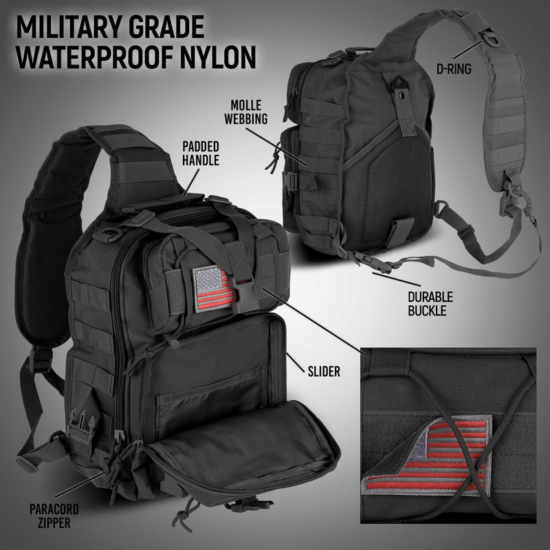Tactical Sling Bag Pack Range Bag Military Rover Assault Shoulder Backpack Molle gallery