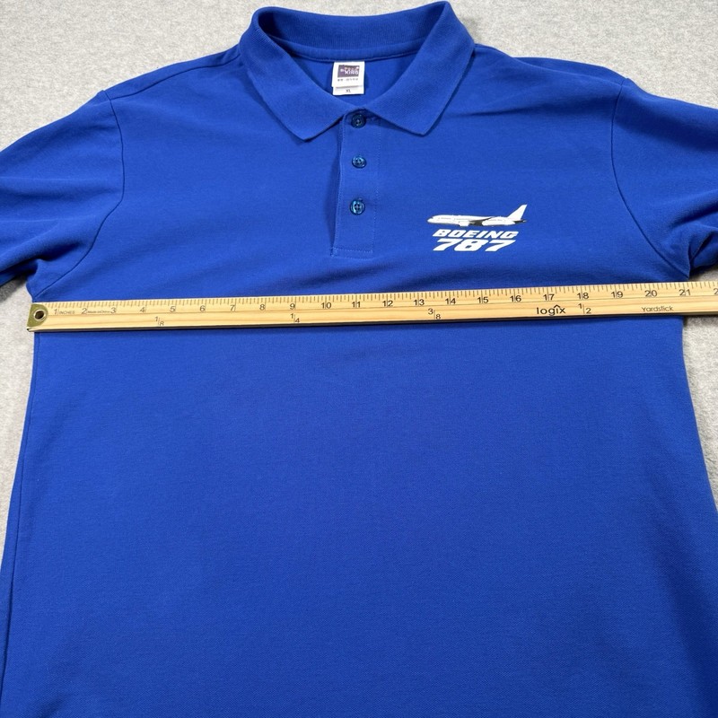 Boeing 787 Logo Polo Shirt by Blank King Sz XL (Runs Small) Blue Aviation gallery