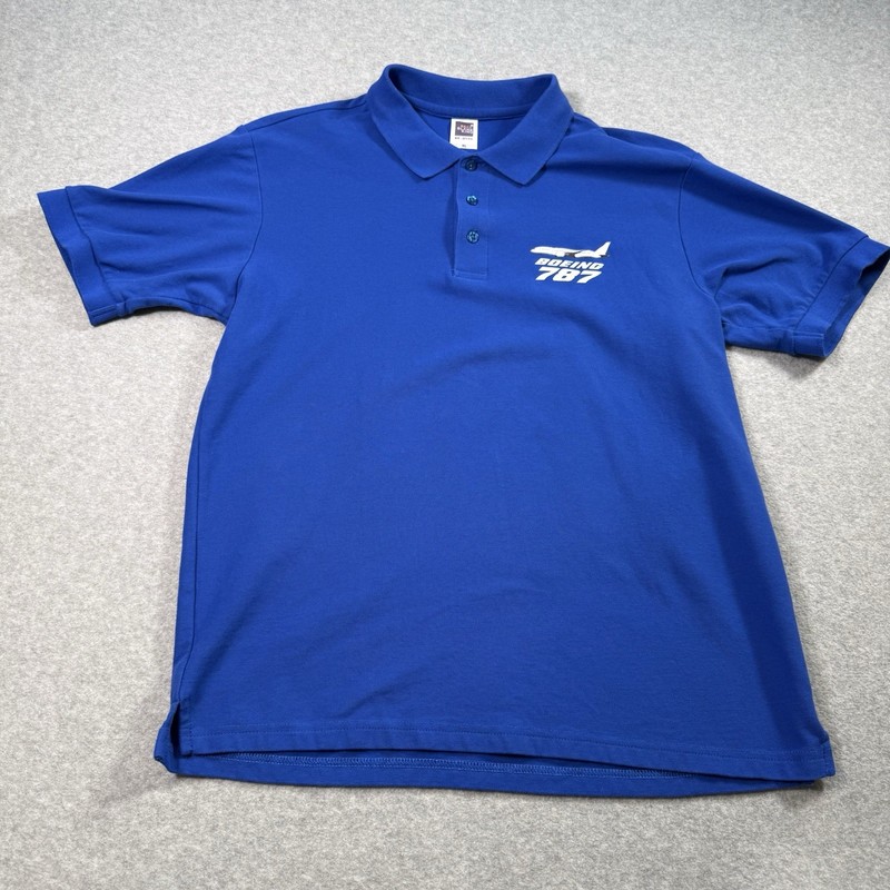 Boeing 787 Logo Polo Shirt by Blank King Sz XL (Runs Small) Blue Aviation