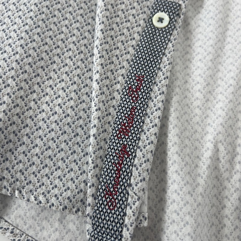 Robert Graham Shirt Mens 44 Gray Floral Cotton Long Sleeve Button Up Casual gallery