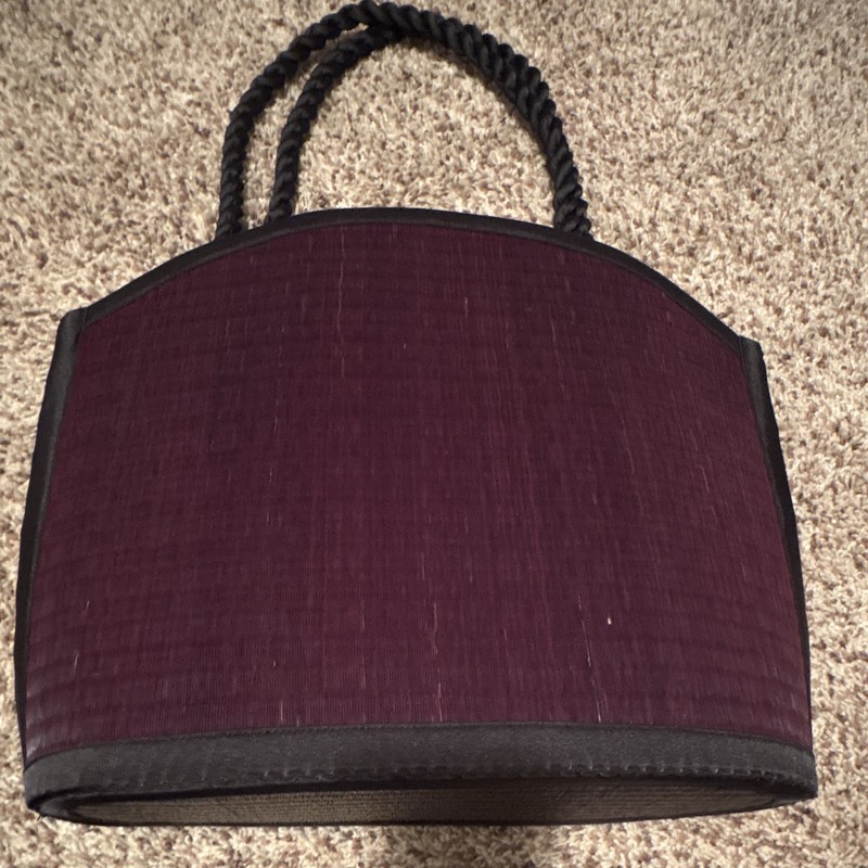 Baskets of Cambodia Burgundy Top Handle Bag Zip Closure