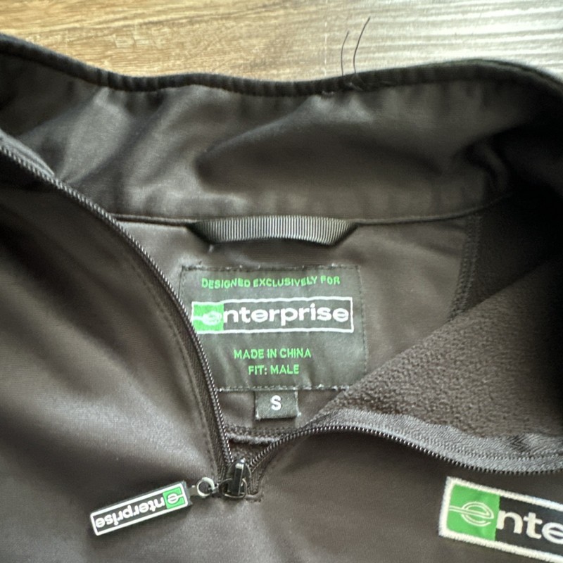 Enterprise Men's Black 1/4 Zip Mock Neck Long Sleeve Polyester Top Size S gallery