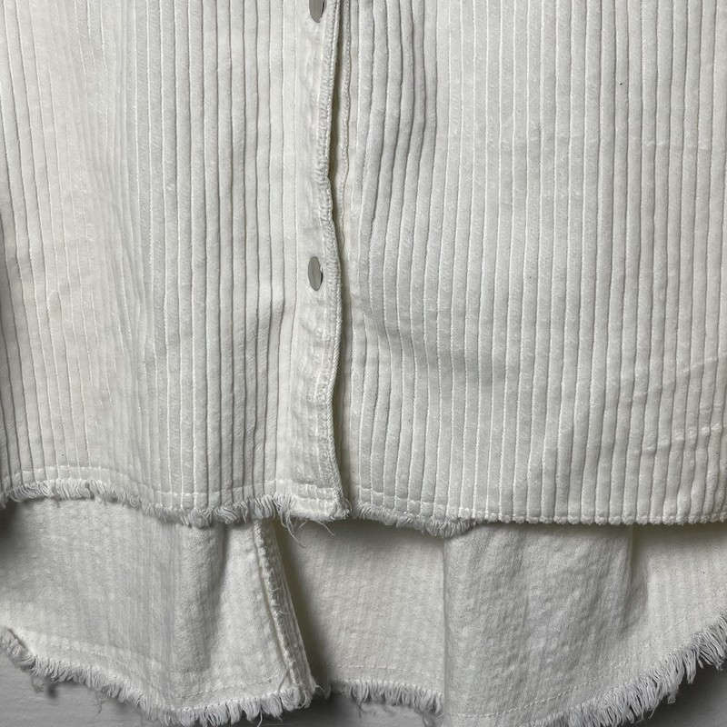 ZARA Cream Shacket Jacket Women’s M Relaxed Fit Button Front Pockets Short gallery