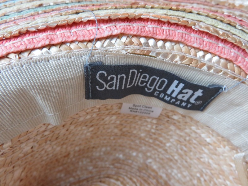 NEW San Diego Hat Company Brown Pastel Colorful Sun Hat Floppy Woven Straw UPF50 gallery
