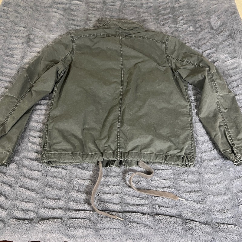 Diesel Mens XL Olive Green Cotton Military Field Jacket Utility Full Zip AP689 gallery