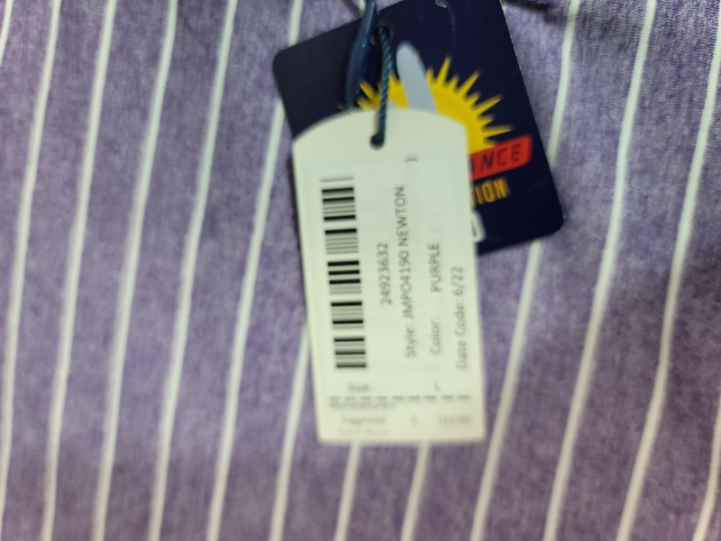 Johnnie-O Newton Mens Golf Polo Shirt Size L Purple Striped JMPO4190 HSU Logo gallery