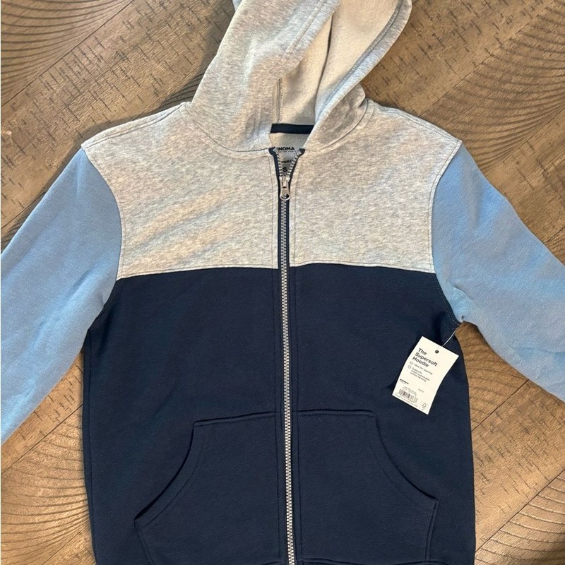 Sonoma Navy and Light Gray Kids Hoodie NWT