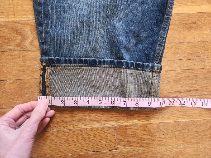 Zara knee-length denim shorts w/ turn-up hems, EU36 US4, dark wash, excellent gallery