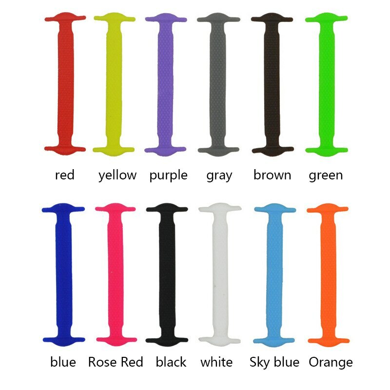 16-Pcs Elastic Silicone Shoe Laces Lazy No Tie Shoelaces For Men Women USA gallery