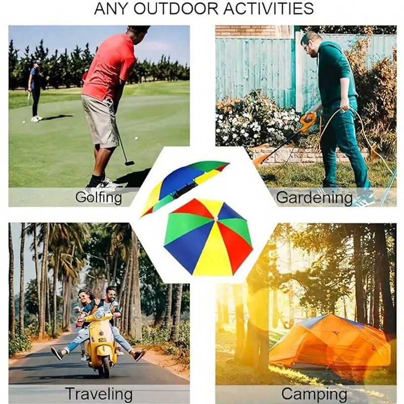 Umbrella Cap Suitable for Camping Fishing Elastic Headband UV Safe Umbrella Cap gallery