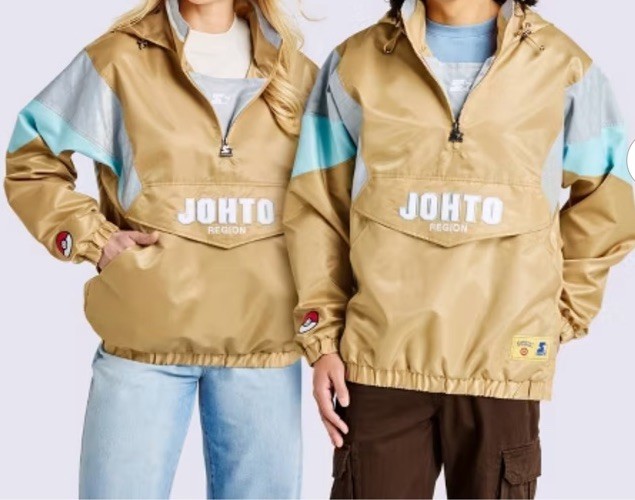 Pokemon x Target Starter Pullover Jacket Gold JOHTO Region Size M ✅ Preorder ✅