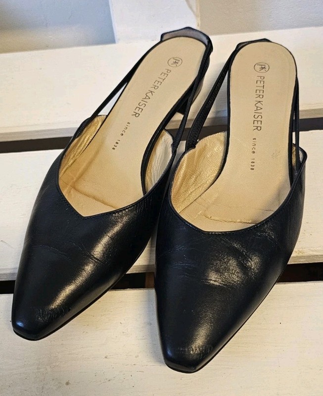 Peter Kaiser slingbacks size 39(6) genuine leather shoes dark blue gallery