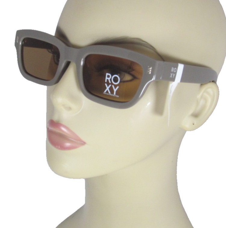 ROXY Gray Plastic Sunglasses Amber Lenses Silver Temple Logos RS3015OP-024
