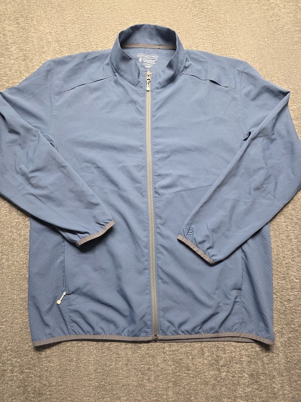 Coolibar Packable Sunblock Jacket Mens Large UPF 50+ Blue Hiking Gorpcore 01604