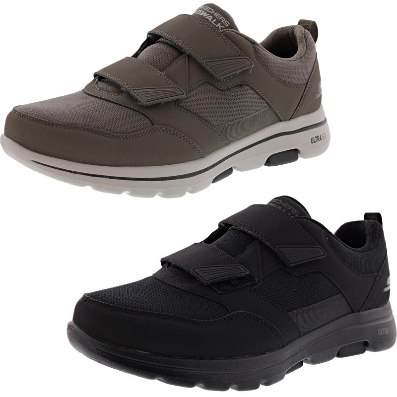 SKECHERS MEN’S GO WALK 5- WISTFUL DUAL STRAP 4E WIDTH 55515EWW WALKING SHOES