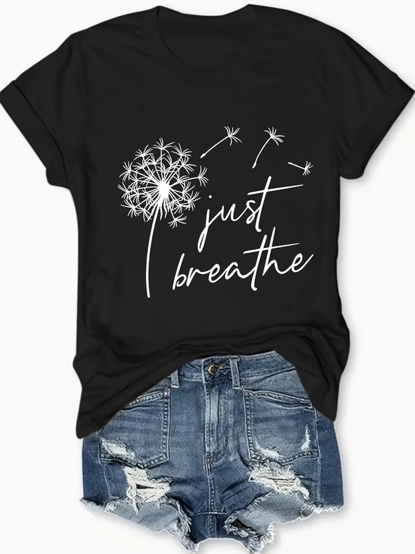 Just Breathe Dandelion T-Shirt | Minimalist Wellness Graphic Tee