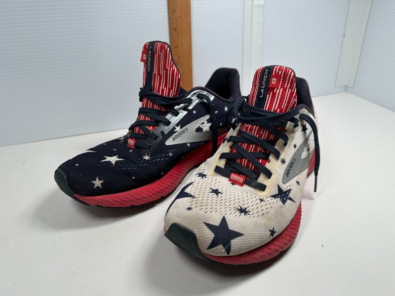 Brooks Launch 8 USA Stars Patriotic 4th Of July Sneakers Shoes Womens Sz 9.5 M