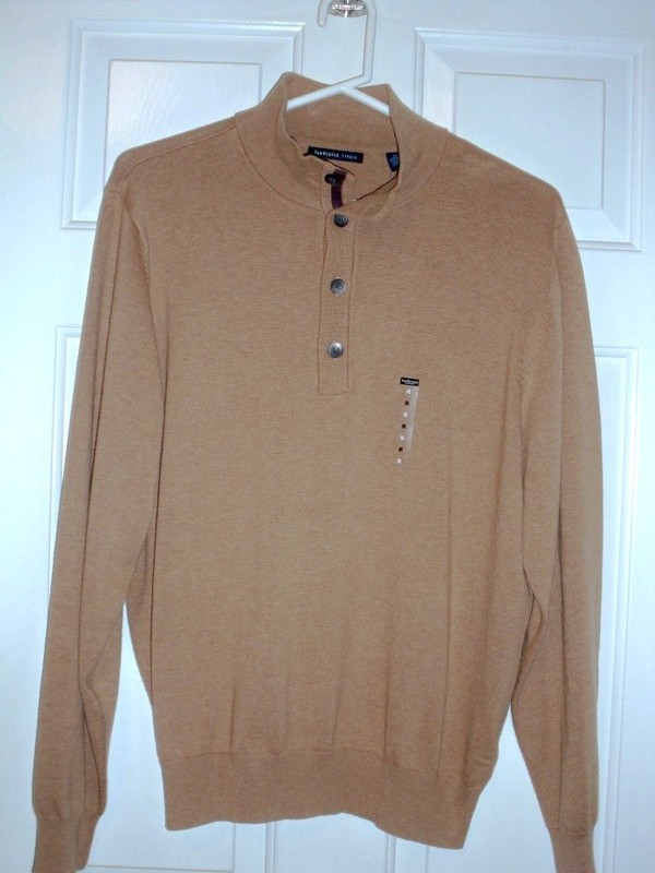 VAN HEUSEN STUDIO sweater, men, M, camel color, soft, NWT