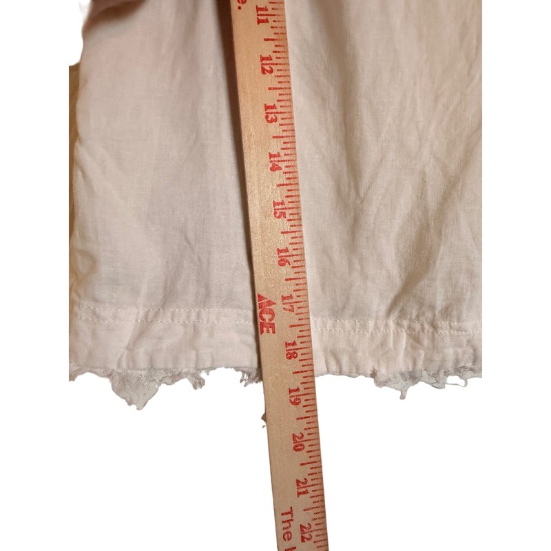 Summer Boho Coastal Festival Thread & Supply Linen Blend Button Back Top XS gallery