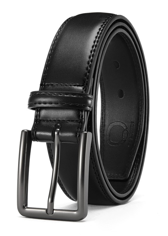 CHAOREN Mens Belt Leather – 1 3/8″ Dress Belts 48 (Fits Waist 46″-47″), Black