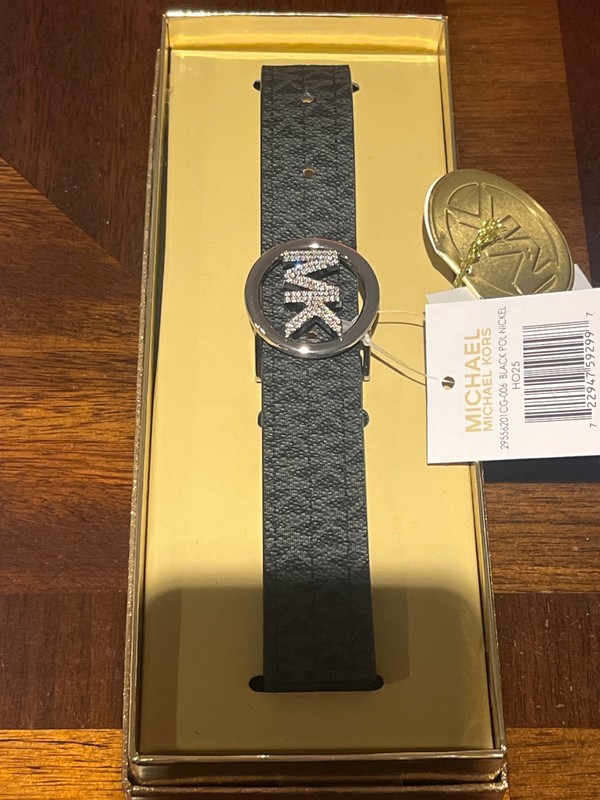 michael kors ladys belt size S/M black pol nickel HO25