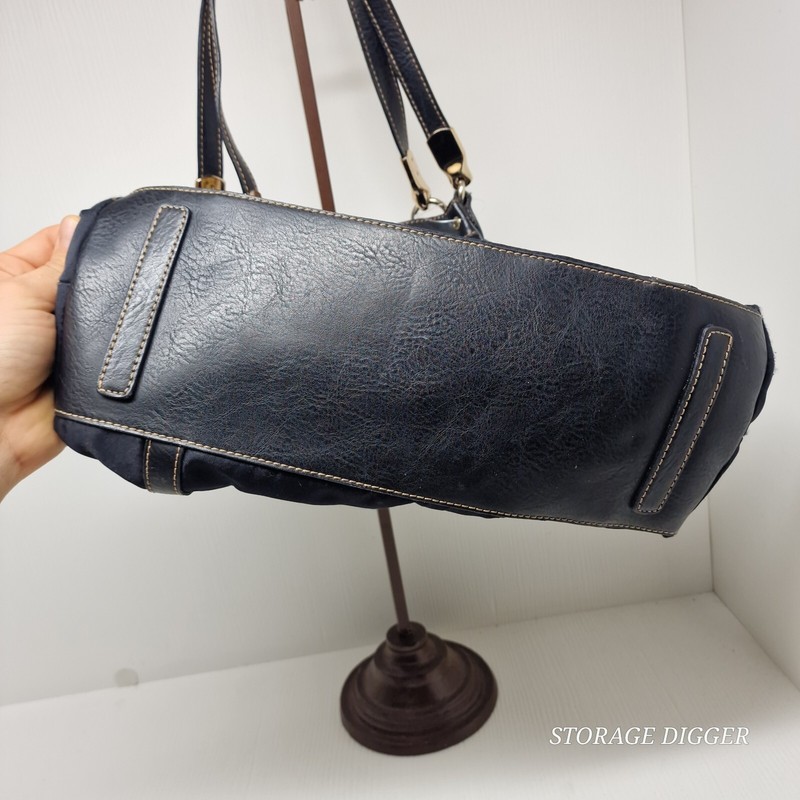 Liz Claiborne Women's Everyday Black Shoulder Bag, Brown Stitching, #LC-1441-P gallery