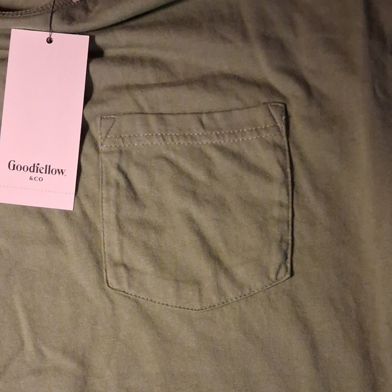 Goodfellow & Co Green Relaxed Fit Cotton Pocket Crew Neck T-Shirt Men's Size M gallery