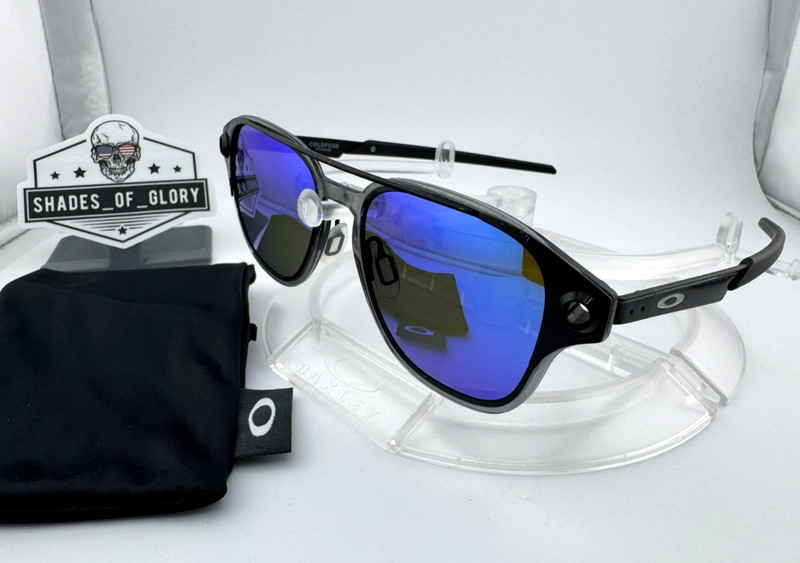 OAKLEY COLDFUSE POLISHED BLACK BLUE AFTERMARKET POLARIZED SUNGLASSES OO6042-12