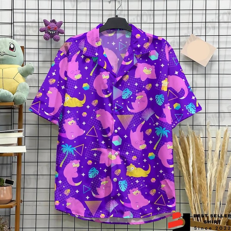 Slowpoke Hawaiian Shirt Slowpoke Pokemon Anime Aloha Shirt Pokemon Gifts