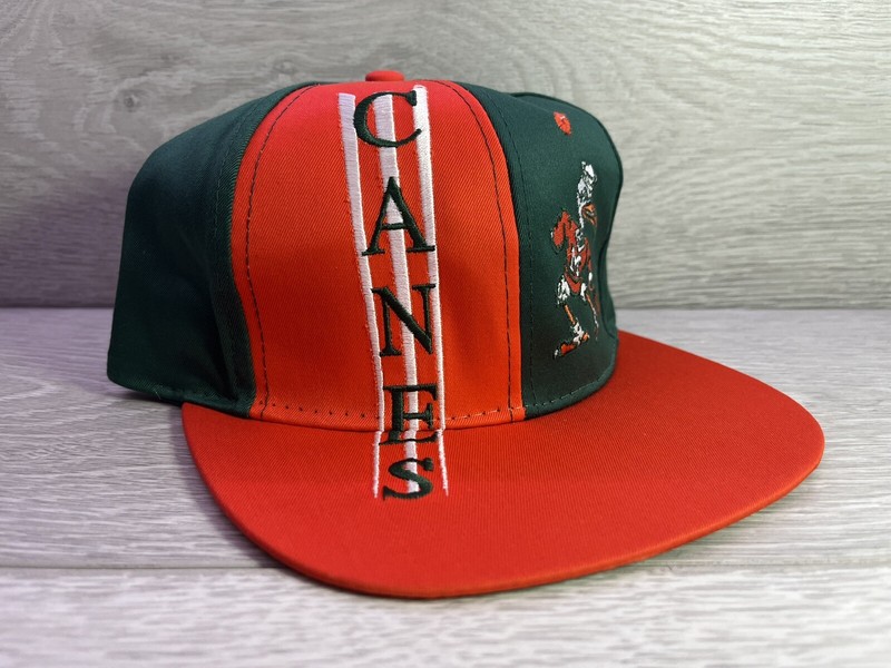 NEW VINTAGE 1992 MIAMI HURRICANES UM SNAPBACK HAT CAP FLAT BRIM DREW PEARSON
