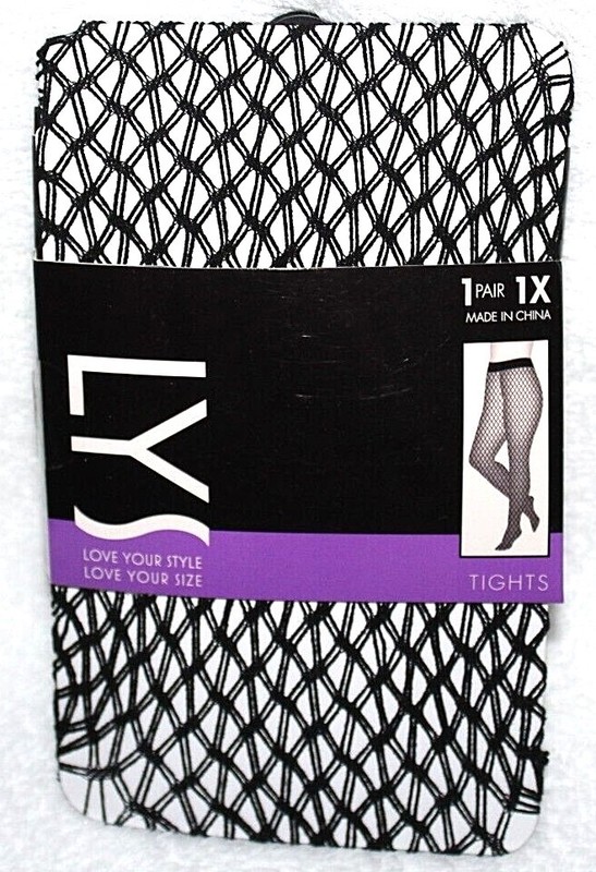 LYS Love Your Style Black Net Tights – Pick Your Size, 1X – 2X