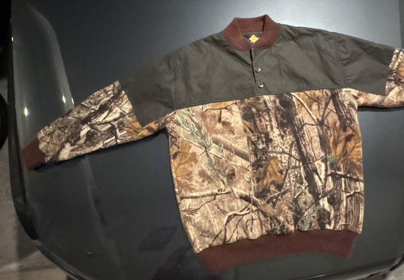 Vintage Camouflage hunting jacket Hot Spot Camo Wool Blend Winter Mens Large ￼