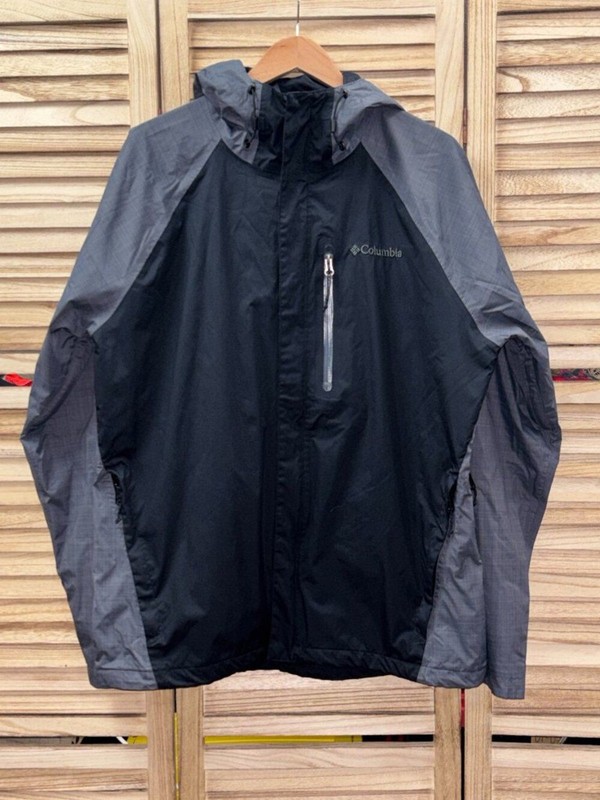 Columbia Omni-Heat Waterproof Technical Shell Jacket Black Grey L