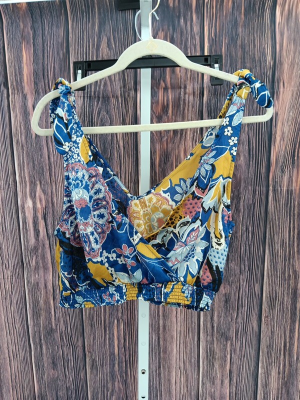 Free People Intimately Crop Top – Ocean Combo – Size L – 7-AA2